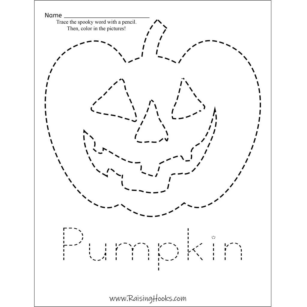 Halloween Tracing Worksheets - Raising Hooks regarding Halloween Pumpkin Tracing Worksheet Printable