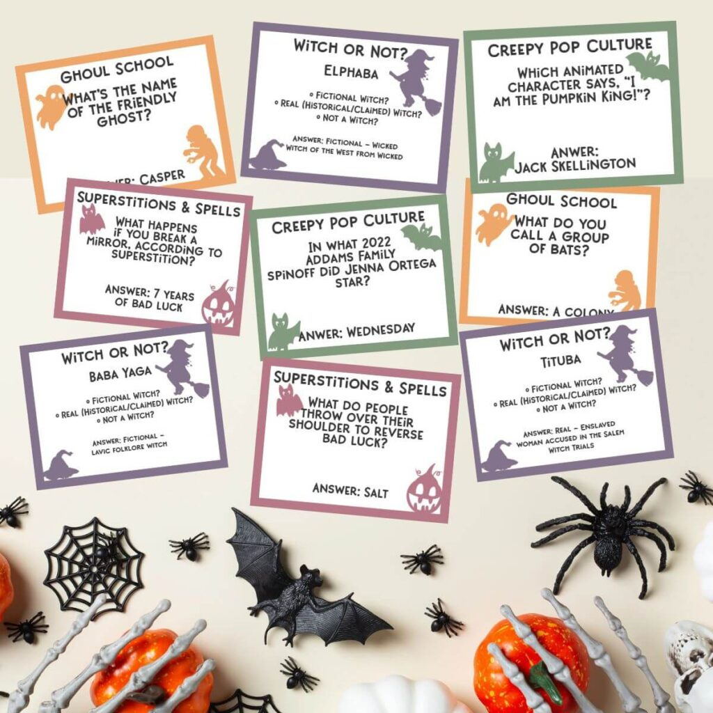 Halloween Trivia Game - Free Printable Questions Cards in Printable Halloween Trivia Game
