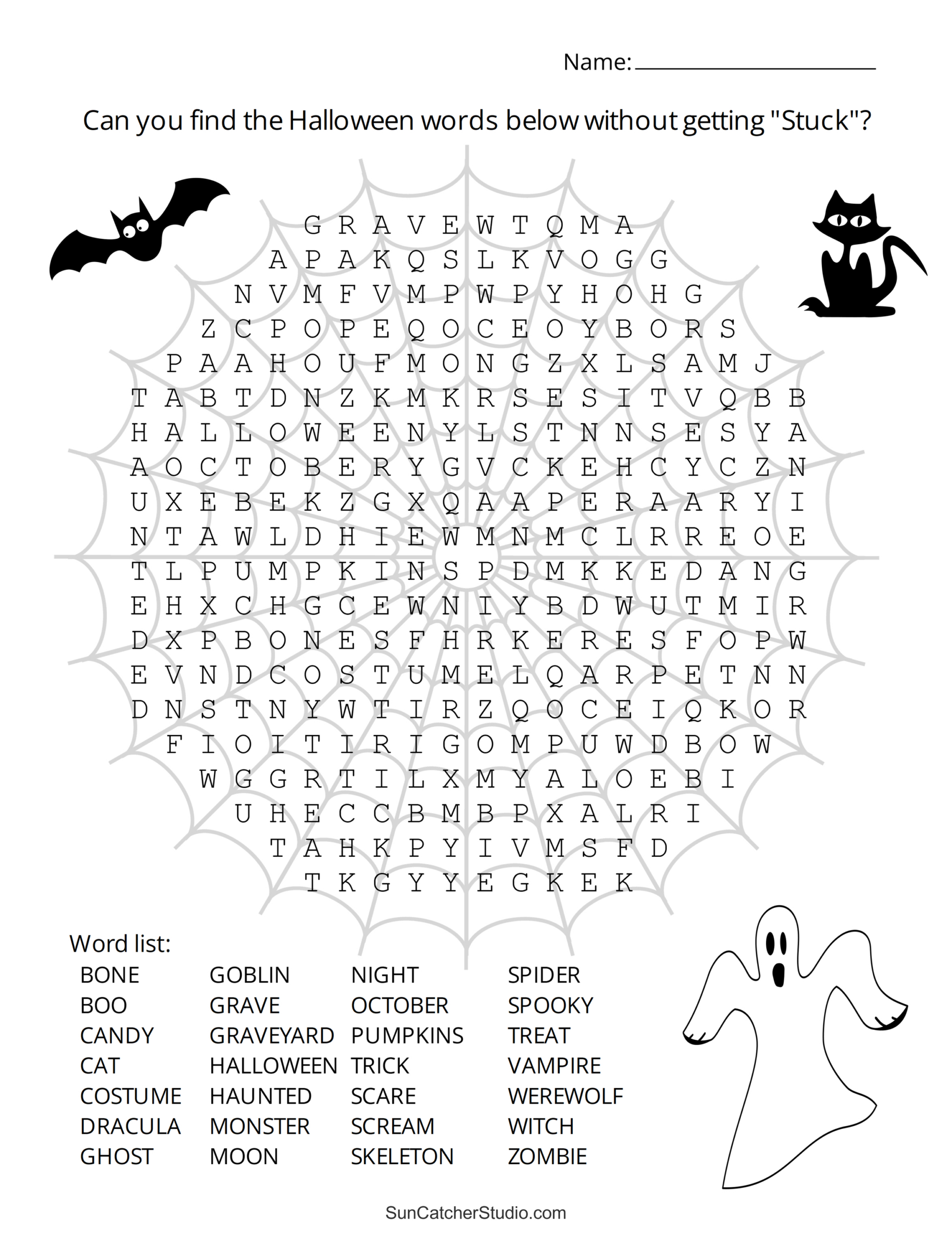 Halloween Word Search (Free Printable Puzzles) – Free Printables in Happy Halloween Word Search Printable
