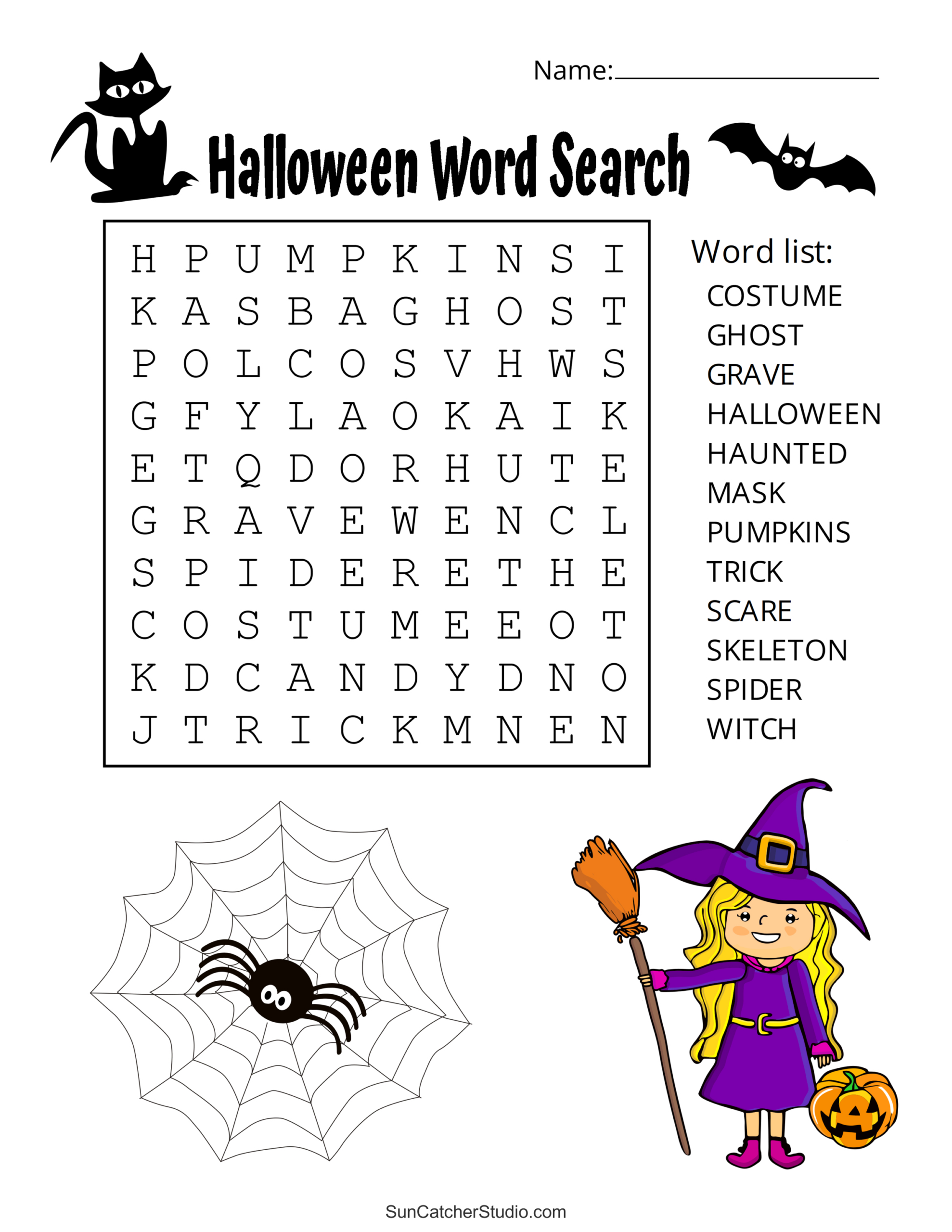 Halloween Word Search (Free Printable Puzzles) – Free Printables pertaining to Printable Trick or Treat Halloween Word Search