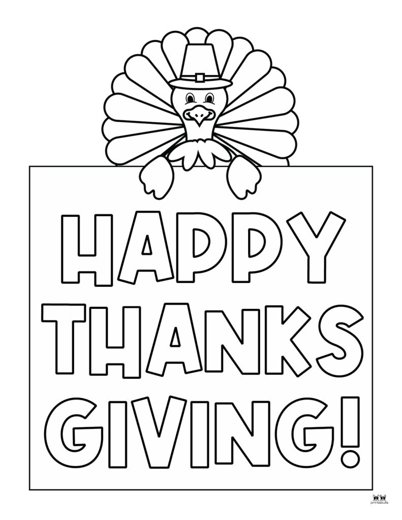 Happy Thanksgiving Coloring Pages - 20 Free Printables | Printabulls inside Happy Thanksgiving Coloring Page Printable