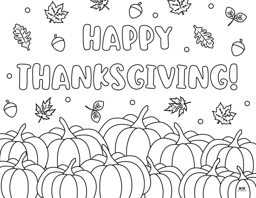 Happy Thanksgiving Coloring Pages - 20 Free Printables | Printabulls regarding Happy Thanksgiving Coloring Page Printable