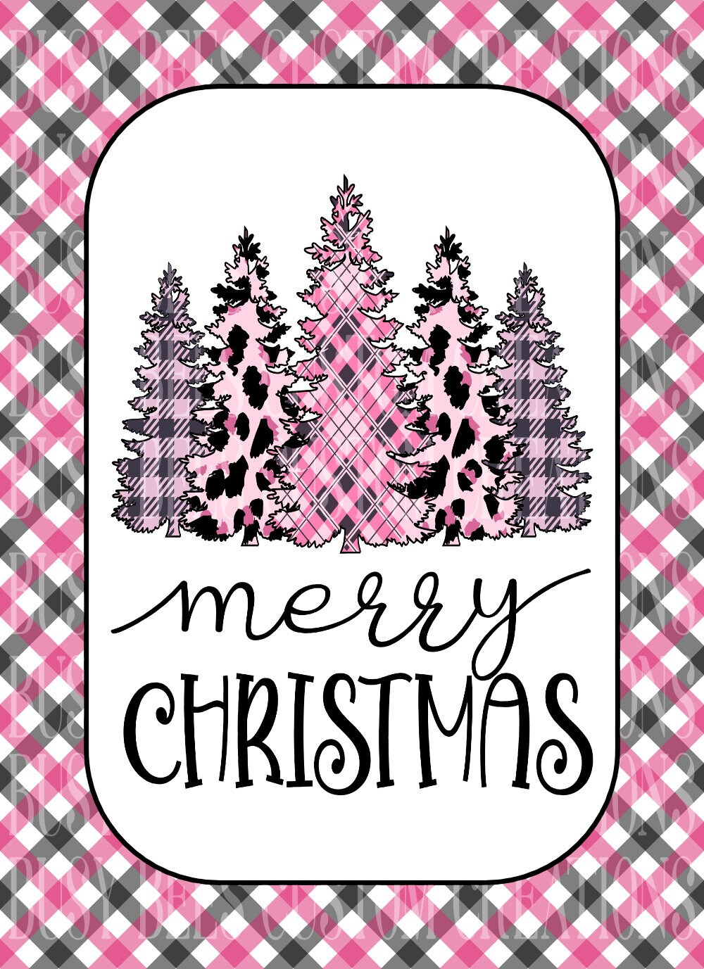 Pink And Black Plaid Trees Merry Christmas Aluminum Wreath Sign - Etsy with regard to Plaid Pattern Trees Merry Christmas Sign Printable