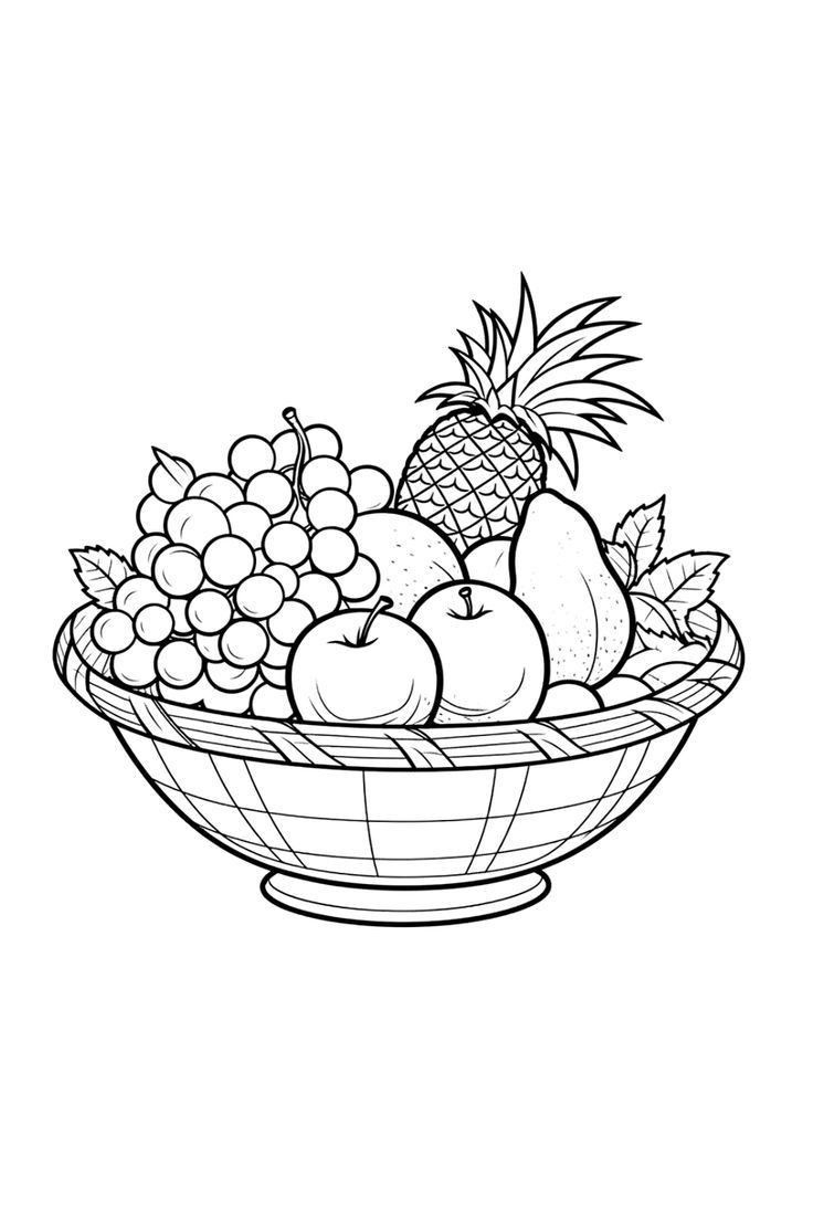 Pinsirirat Ruangrotwiriya On สื่อการเรียนการสอน | Coloring with regard to Thanksgiving Fruit Basket Coloring Page Printable