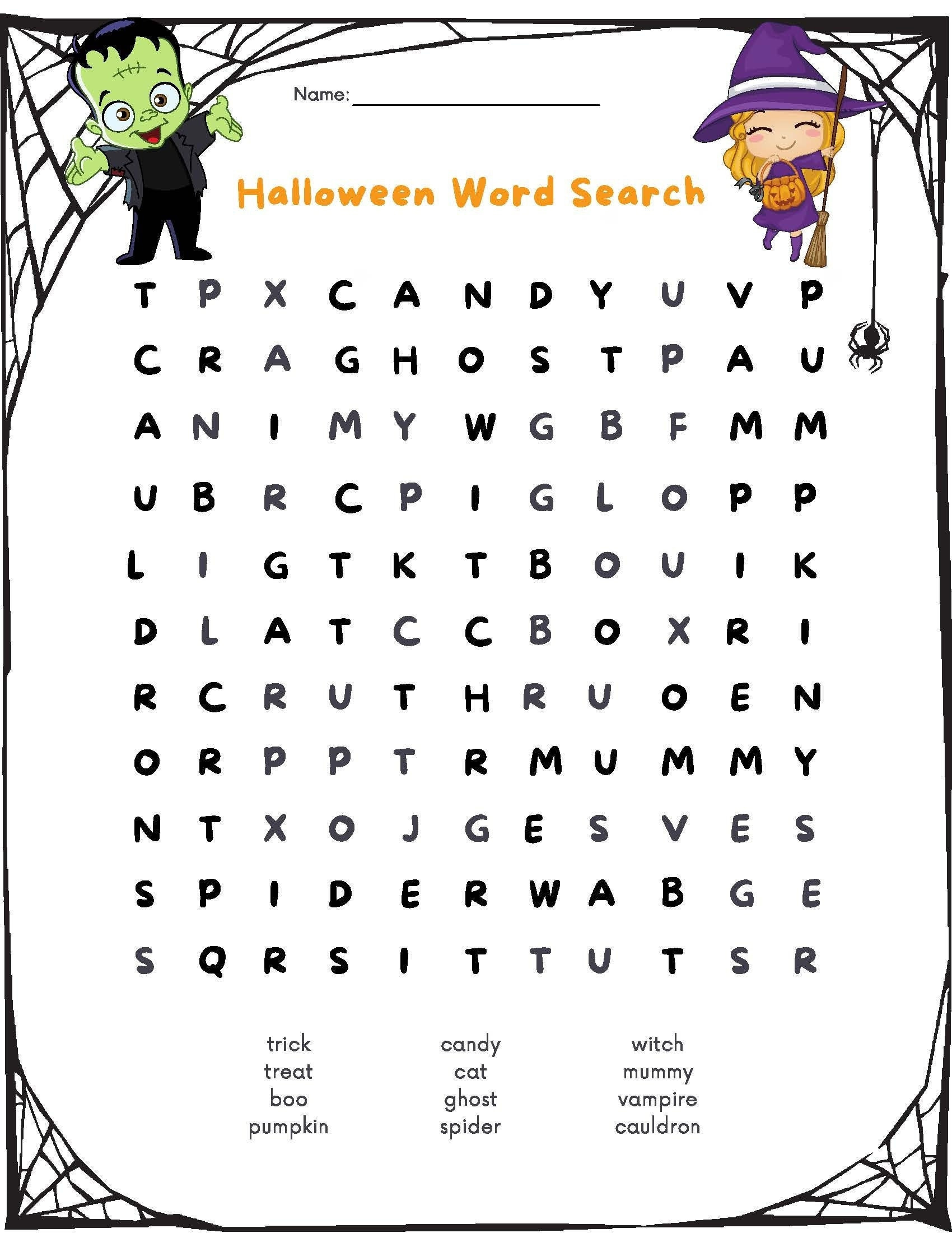 Printable Halloween Word Search W/ Answer Sheet - Etsy Uk for Printable Halloween Word Search Puzzle
