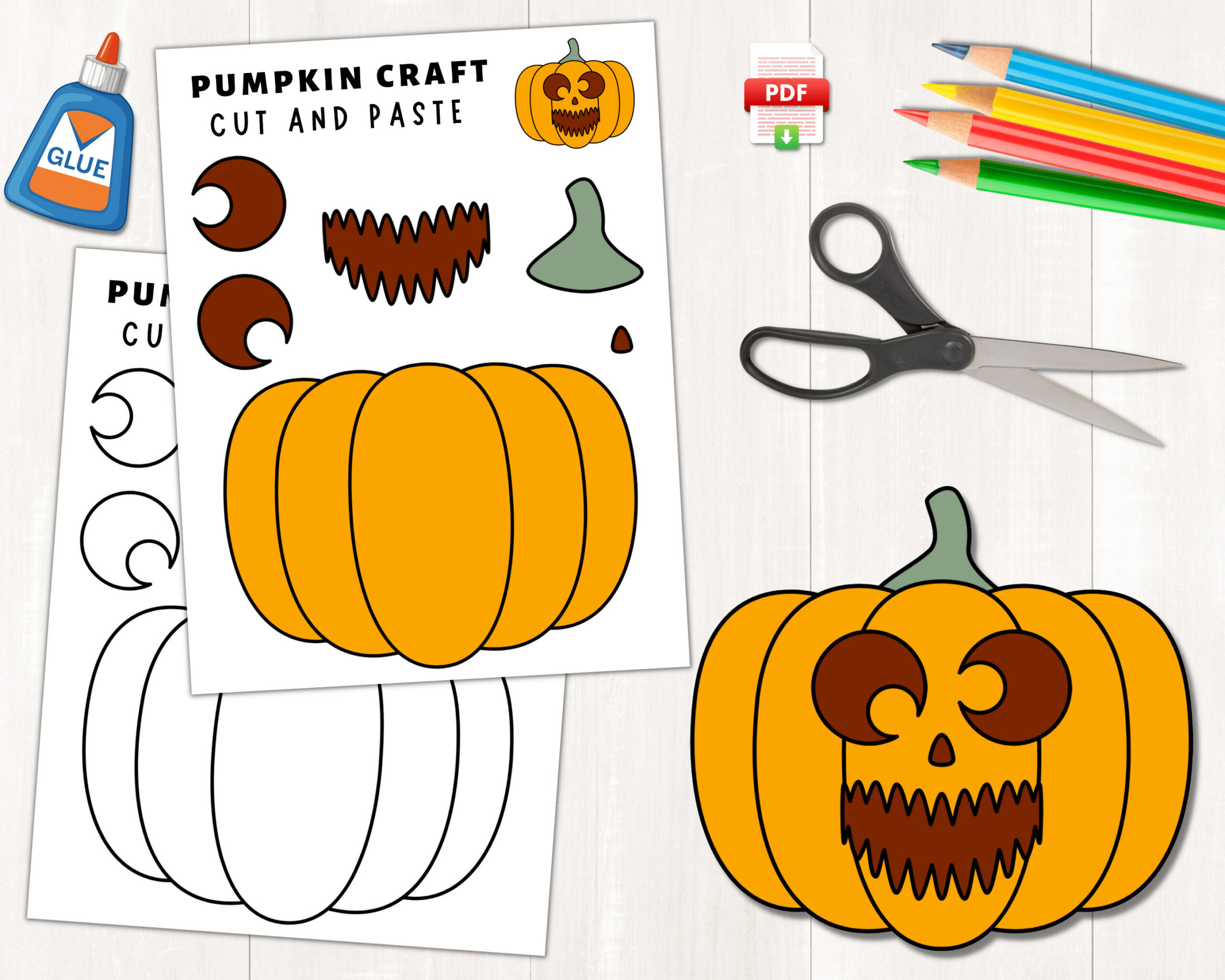 Printable Pumpkin Craft For Kids | Halloween Activities | Color inside Printable Halloween Pumpkin Cut And Glue Activity