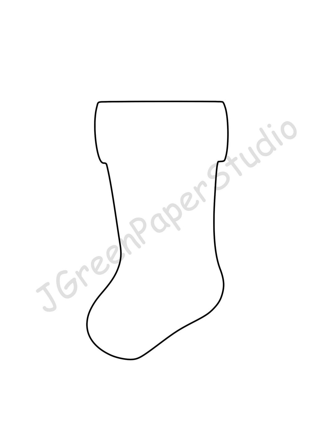 Printable Stocking Template-Pdf Digital Download Stocking Kids with regard to Printable Christmas Stocking Outline Template