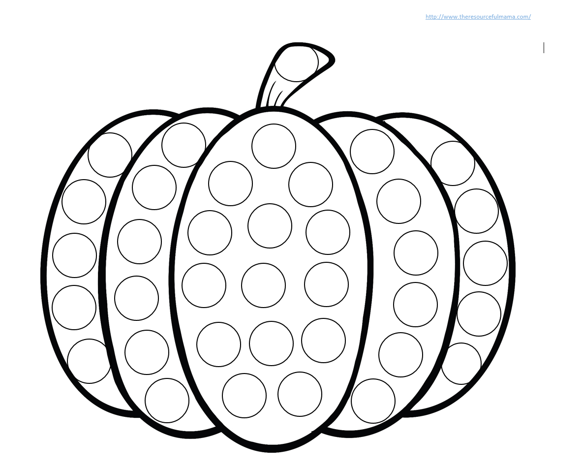Pumpkin Do A Dot Worksheet - The Resourceful Mama in Printable Halloween Pumpkin Dot Marker Coloring Page