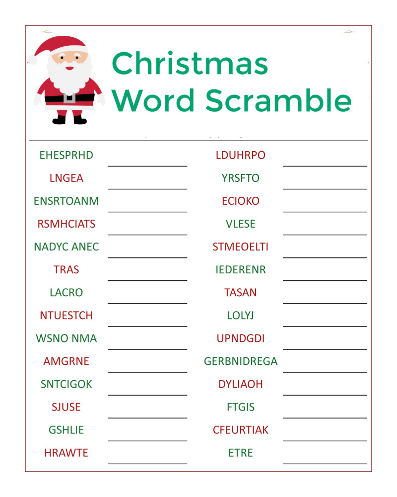 Santa&amp;#039;S Christmas Word Scramble Activity Page - Mama Likes This intended for Printable Christmas Word Scramble