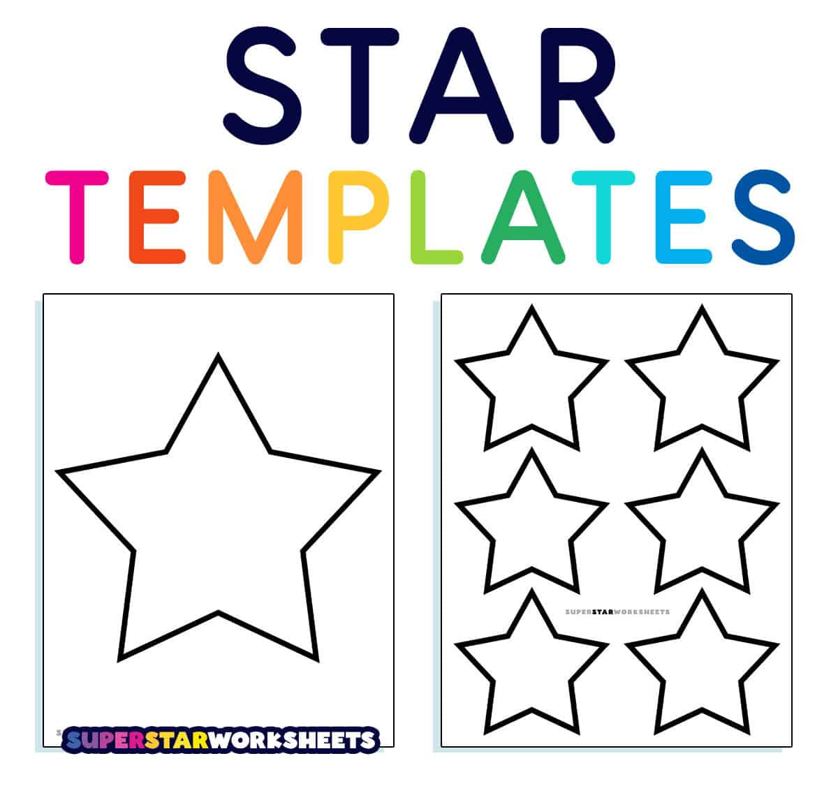 Star Template (Free Printables) - Superstar Worksheets inside Printable Christmas Stars Tracing Worksheet