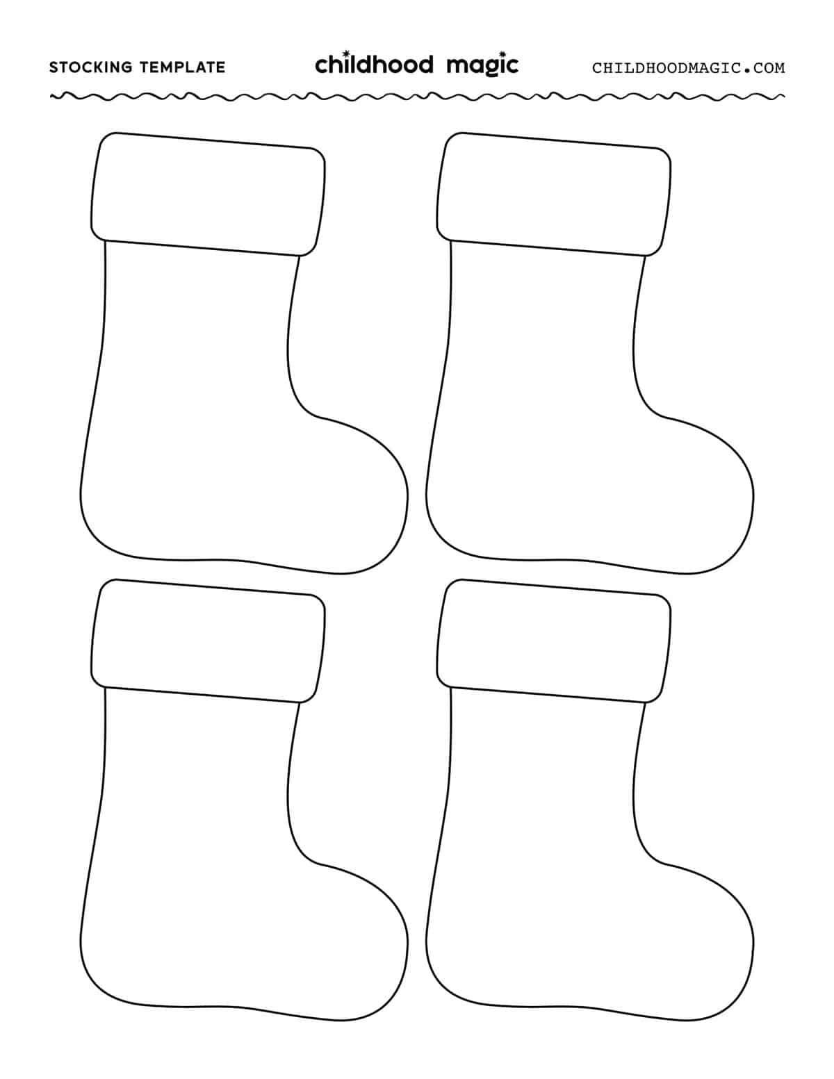 Stocking Template - Free Printable - Childhood Magic with regard to Printable Christmas Stocking Outline Template