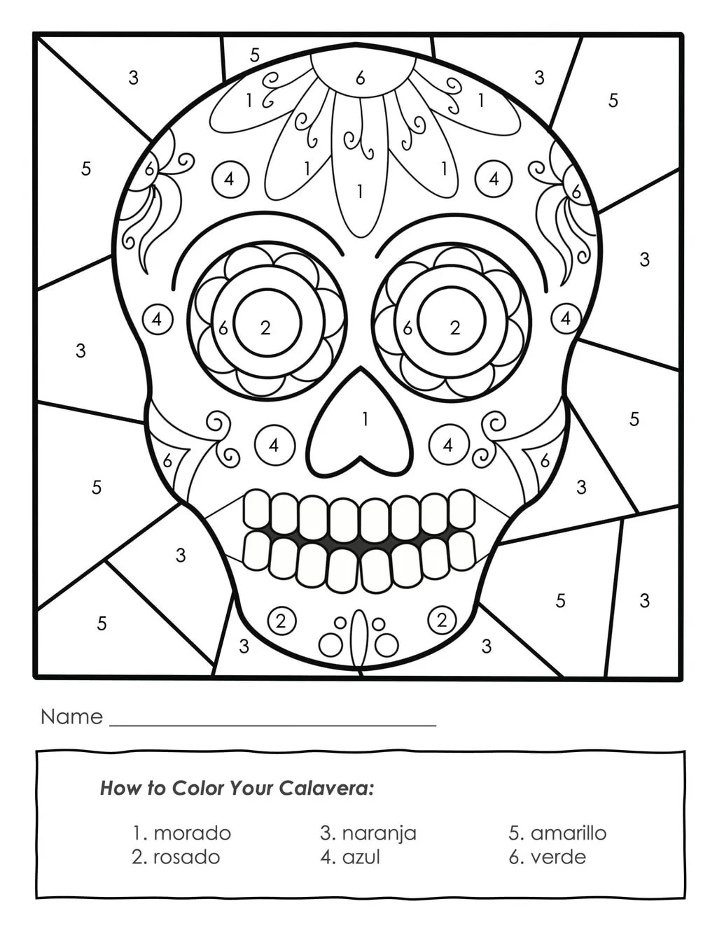 Sugar Skull Coloring Pages And Masks For Día De Muertos within Printable Halloween Skull Dot Marker Coloring Page