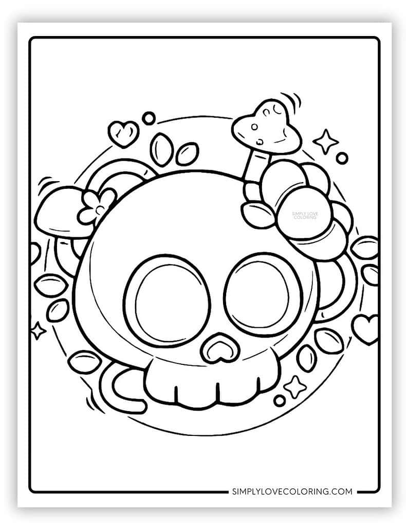 Sugar Skull Coloring Pages (Free Pdf Printables) - Simply Love in Printable Halloween Skull Dot Marker Coloring Page