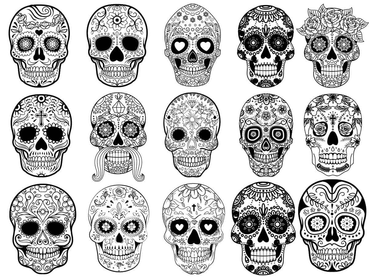 Sugar Skull Coloring Pages | Skip To My Lou with Halloween Skull Dot Marker Coloring Page Printable