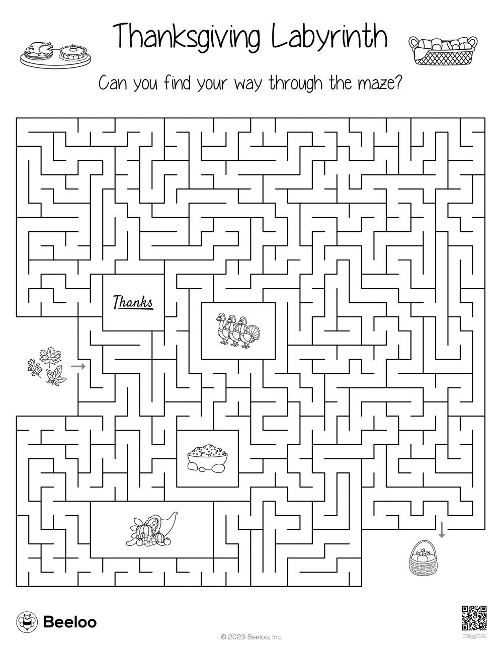 Thanksgiving-Themed Mazes • Beeloo Printable Crafts And Activities within Thanksgiving Maze Printable