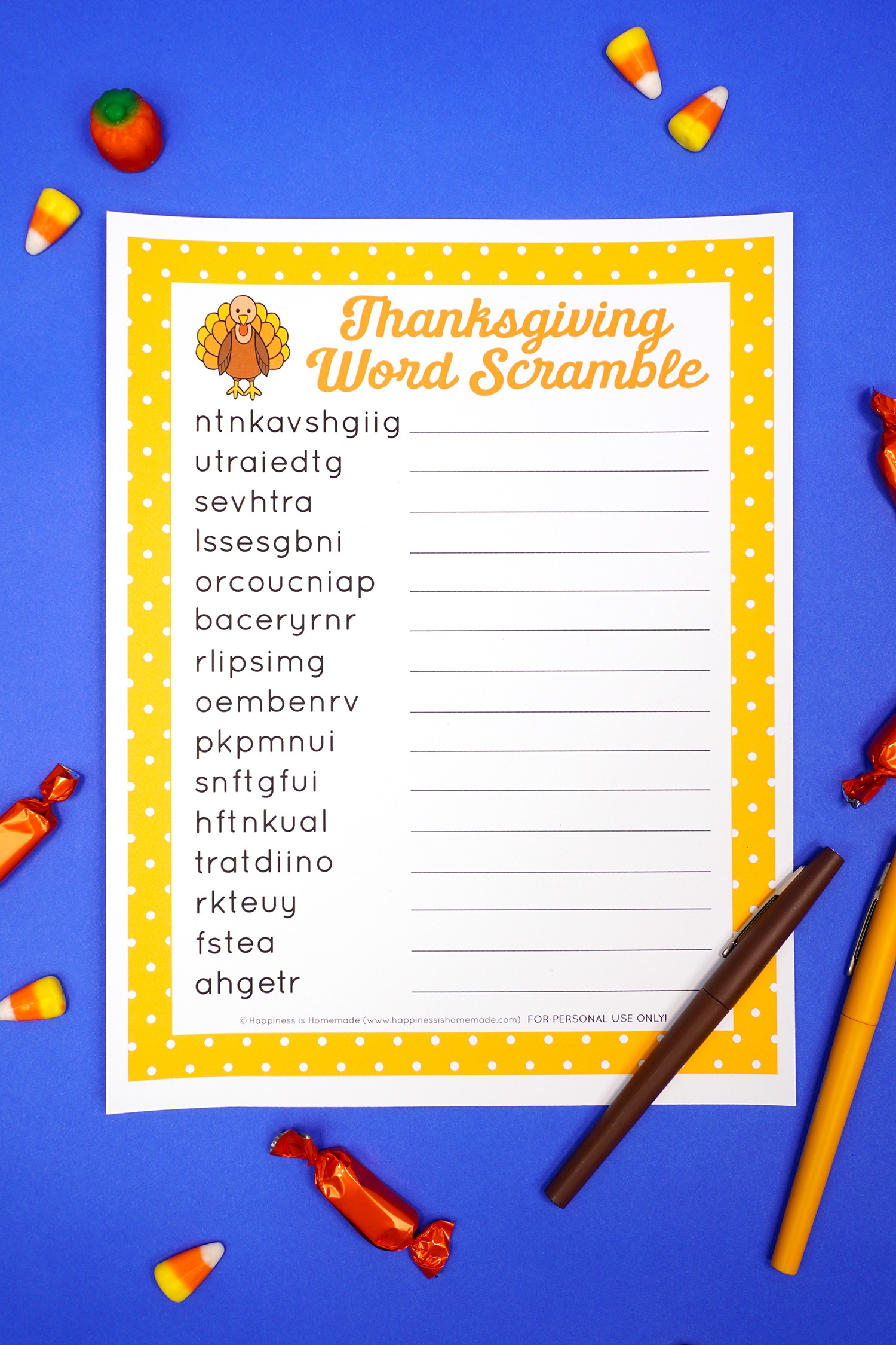 Thanksgiving Word Scramble Puzzle - Happiness Is Homemade with regard to Thanksgiving Word Scramble Printable