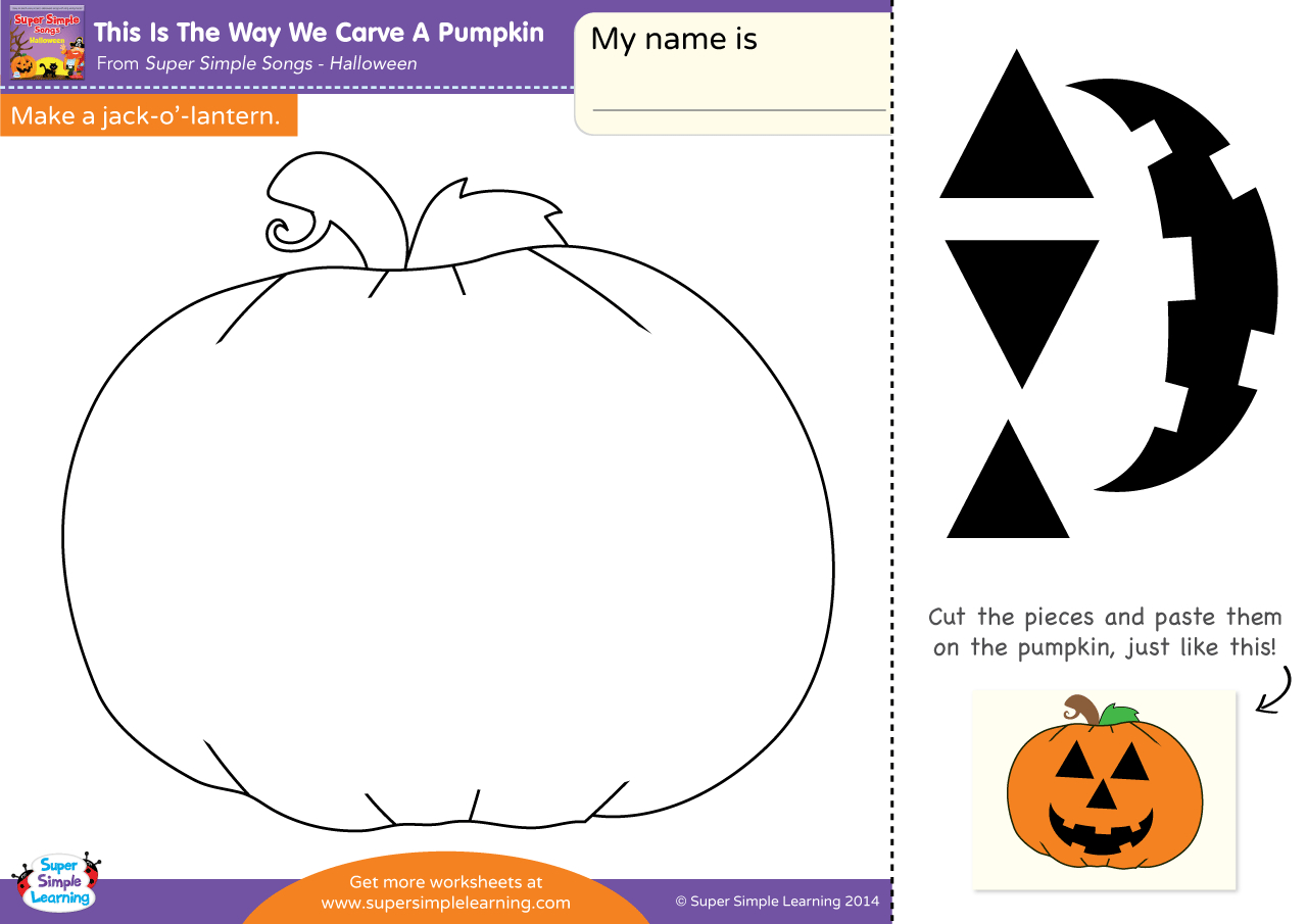 This Is The Way We Carve A Pumpkin Worksheet - Make A Jack-O inside Halloween Pumpkin Cut and Glue Activity Printable