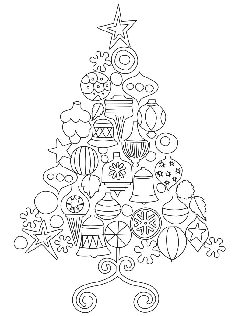 Warhol Christmas Tree Coloring Page: Free Printable Sheets For Kids with Printable Christmas Tree Coloring Page