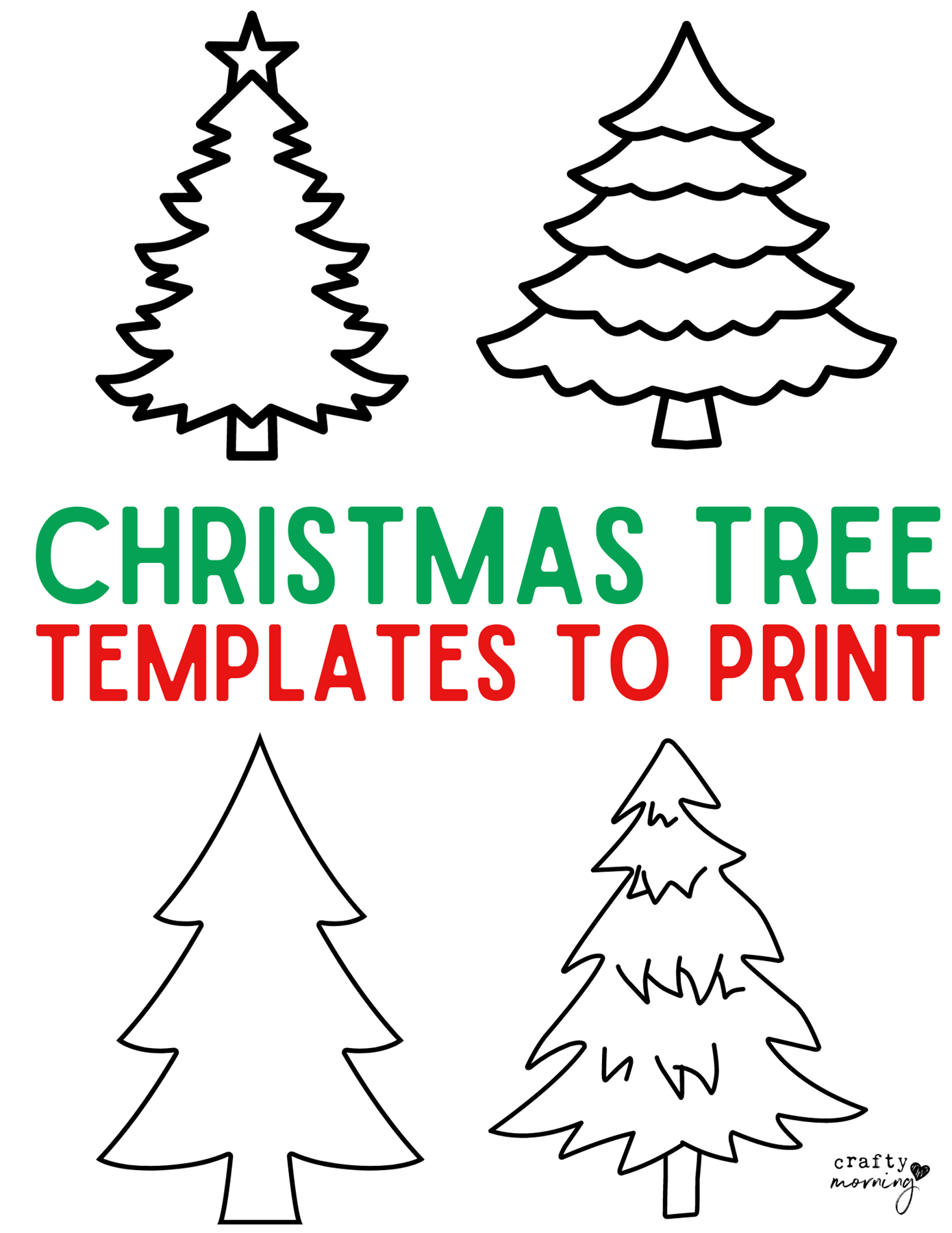 11 Free Christmas Tree Templates - Crafty Morning with Printable Christmas Tree Outline Template
