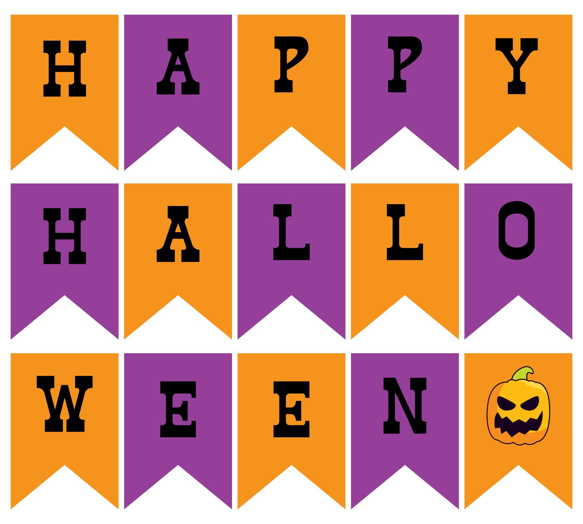 15 Best Halloween Printable Banners Letters pertaining to Printable Happy Halloween Banner