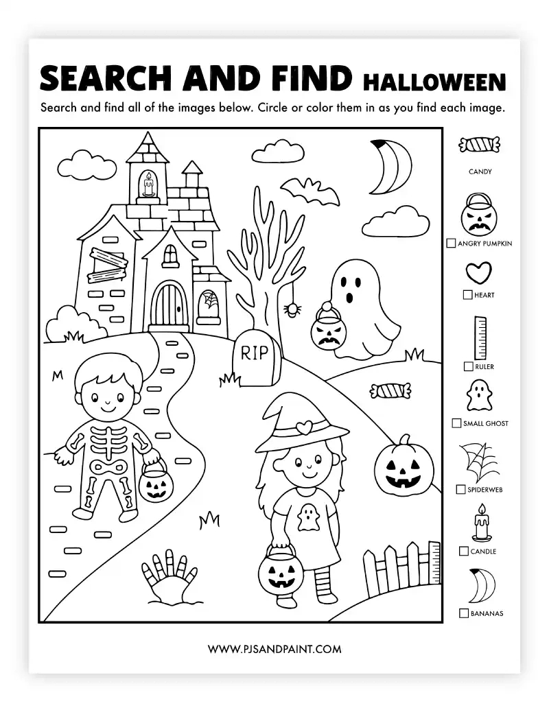 45 Free Printable Halloween Games And Activities - Pjs And Paint regarding Halloween Activities Printable