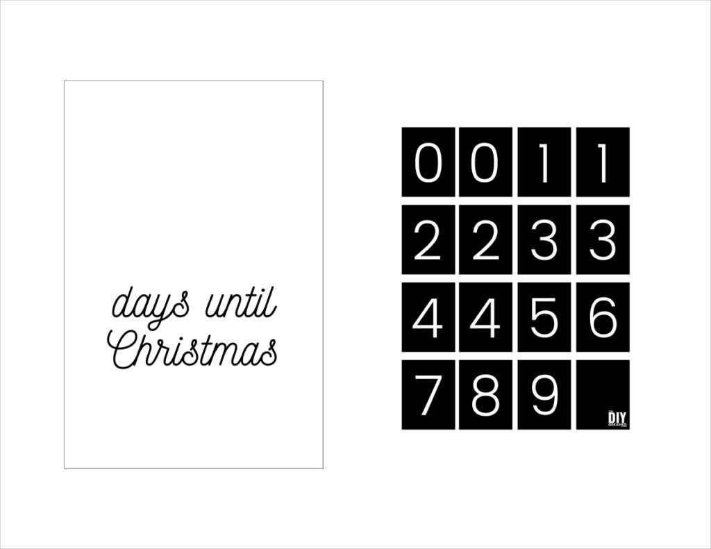 Christmas Countdown Printable - Free Christmas Calendar for Printable Christmas Countdown Calendar Black