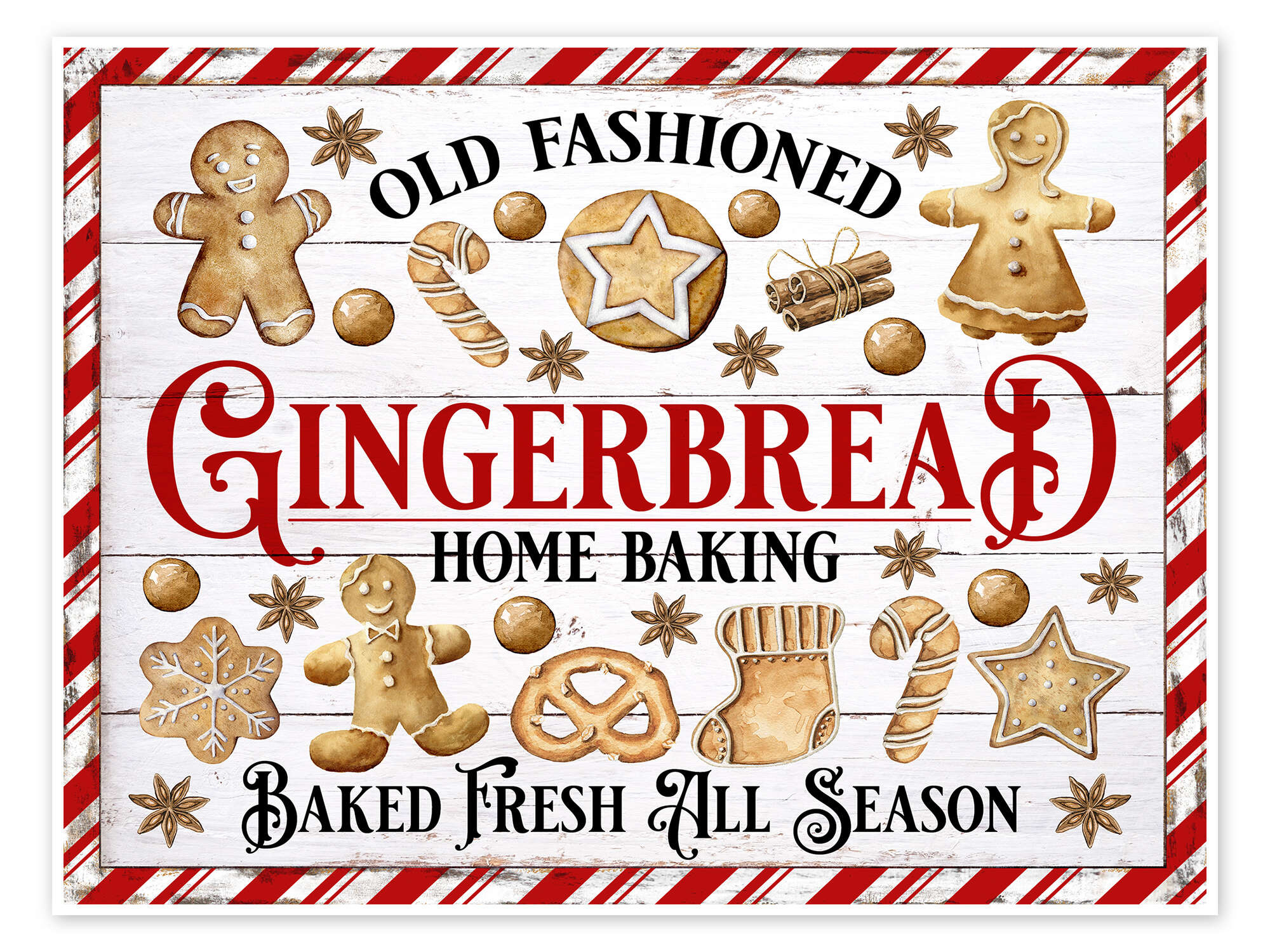 Christmas Gingerbread Cookies in Printable Gingerbread Bakery Christmas Sign