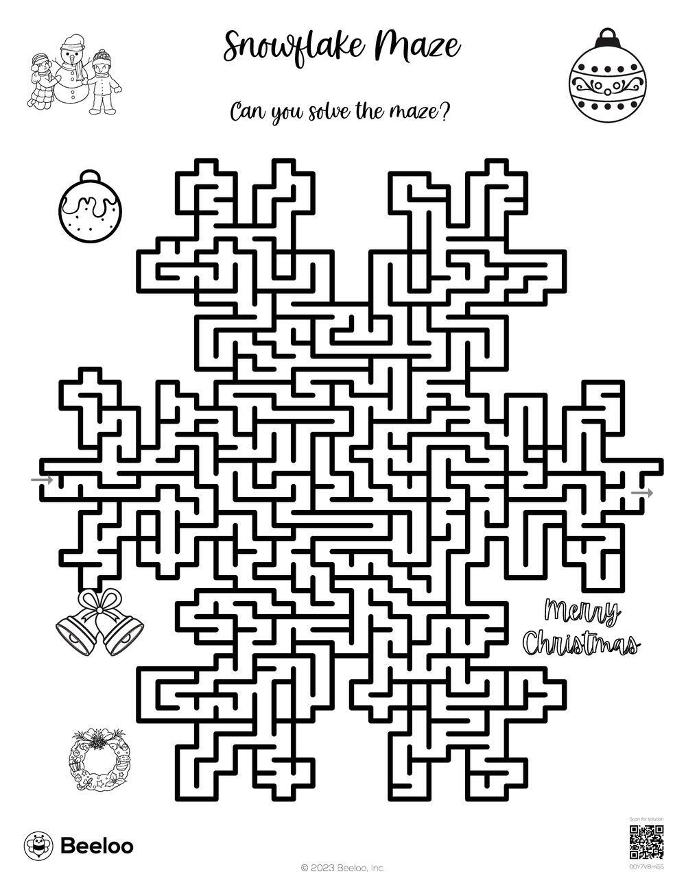Christmas-Themed Mazes • Beeloo Printable Crafts And Activities inside Printable Christmas Maze