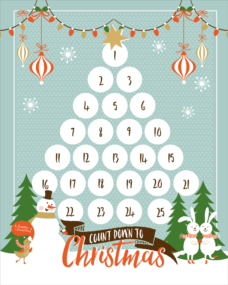 Countdown To Christmas Printable – Let'S Diy It All – With Kritsyn with Printable Christmas Countdown Calendar Color