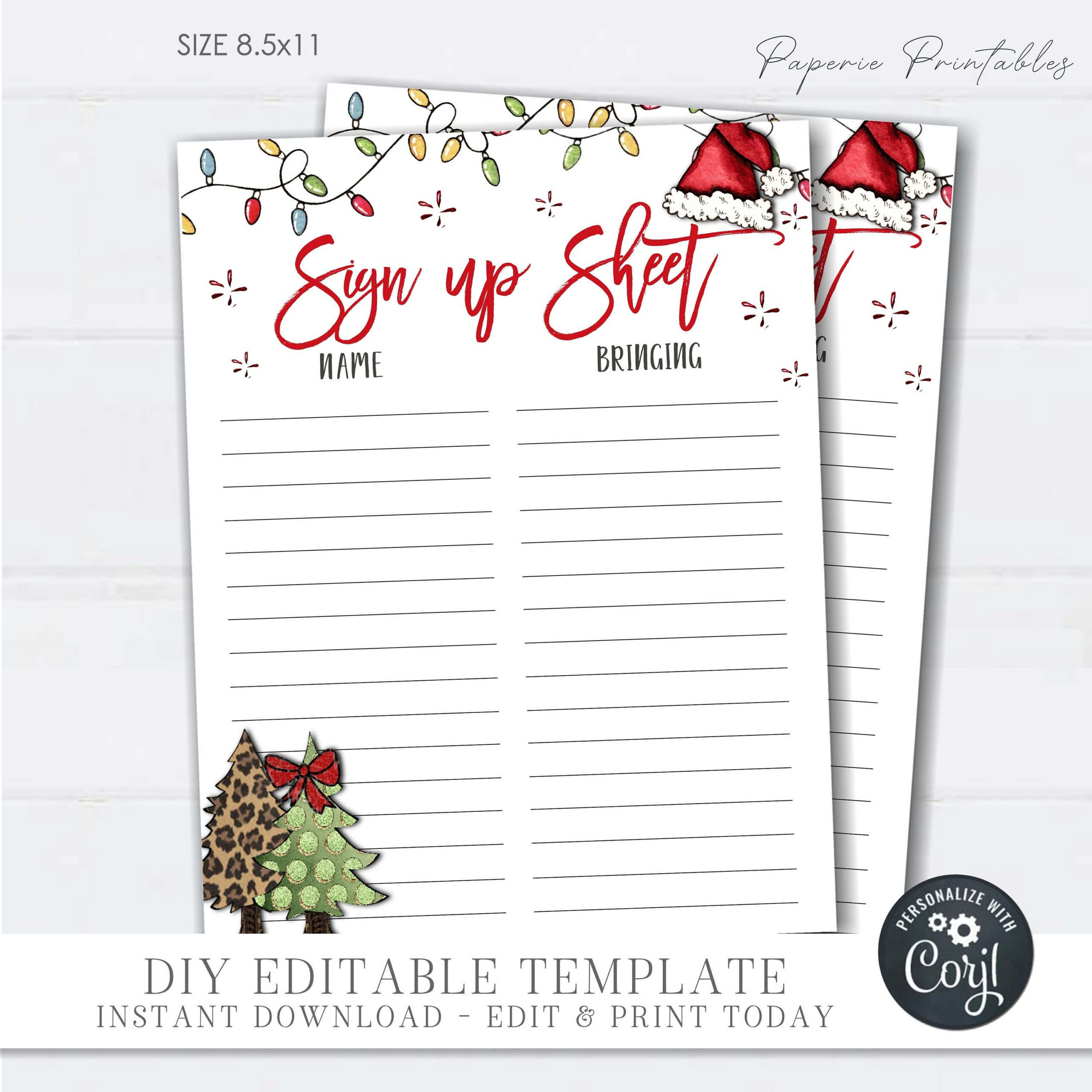 Editable Christmas Potluck Sign-Up Sheet (Diy Corjl Template pertaining to Printable Christmas Party Sign Up Sheet