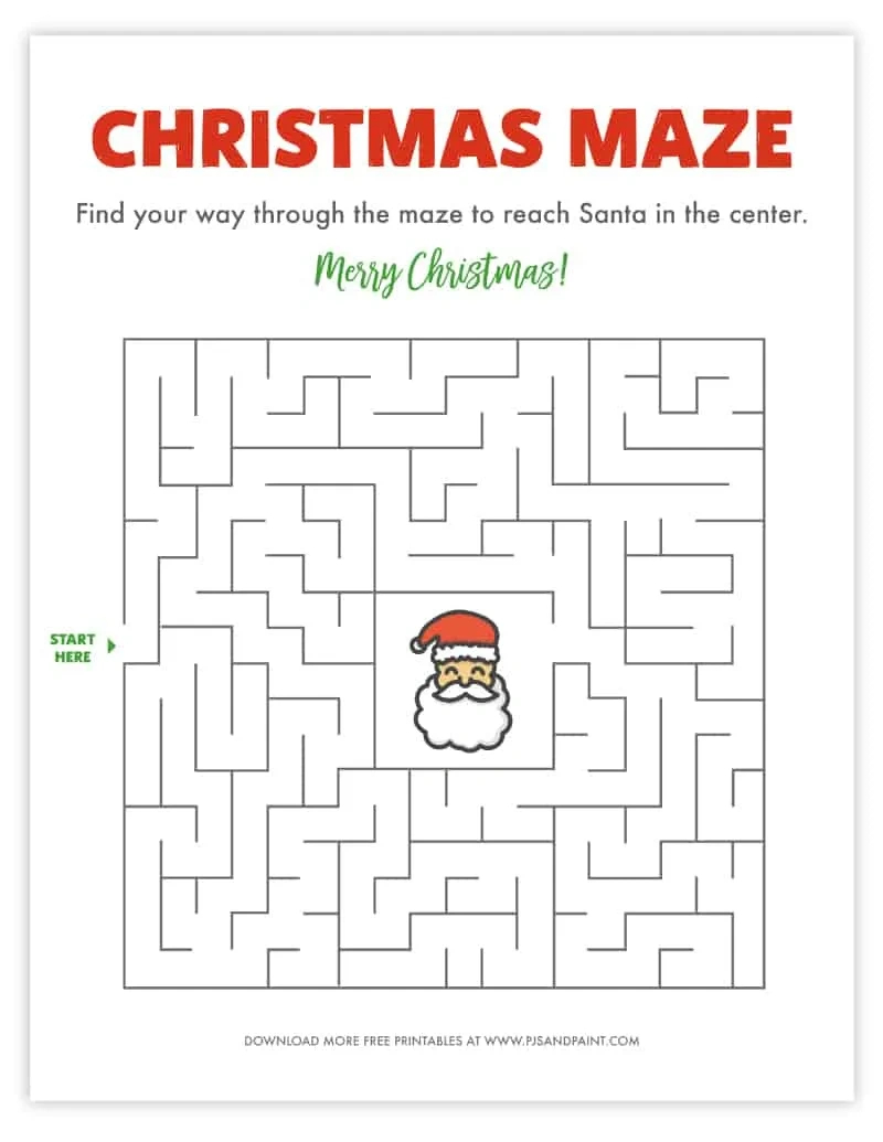 Free Printable Christmas Maze - Christmas Games And Activities with regard to Printable Christmas Maze