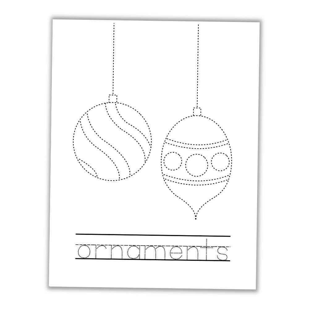 Free Printable Christmas Tracing Worksheets For Kids - The Craft regarding Christmas Ornaments Tracing Worksheet Printable