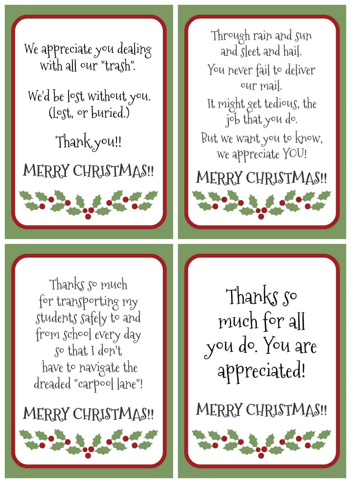 Free Printable Gratitude Christmas Tags - Creationskara inside Printable Gift Tags For Christmas