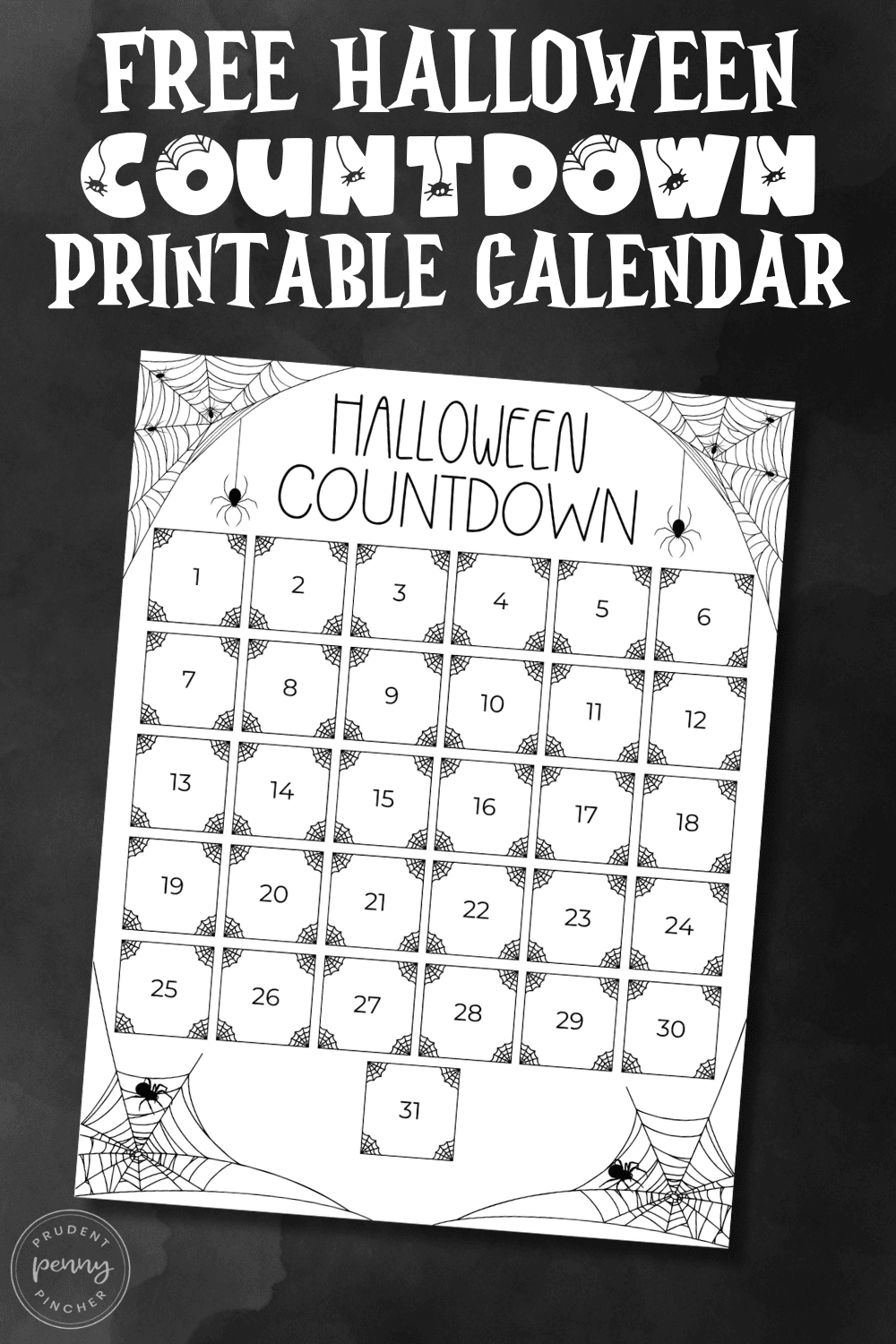 Free Printable Halloween Countdown Calendar - Prudent Penny Pincher regarding Printable Halloween Countdown Calendar