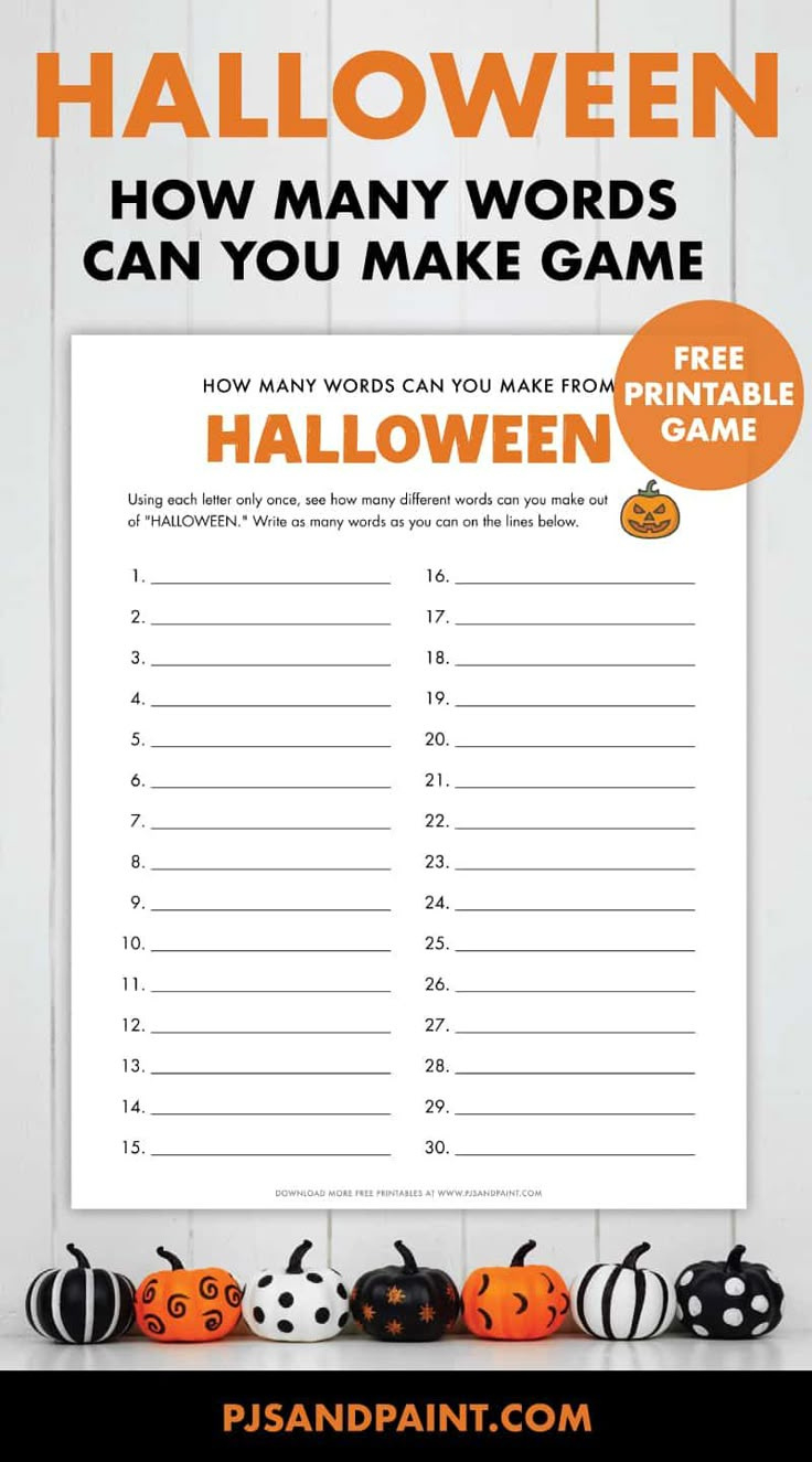 Free Printable Halloween How Many Words Game | Halloween inside Printable How Many Words Can You Make from Halloween