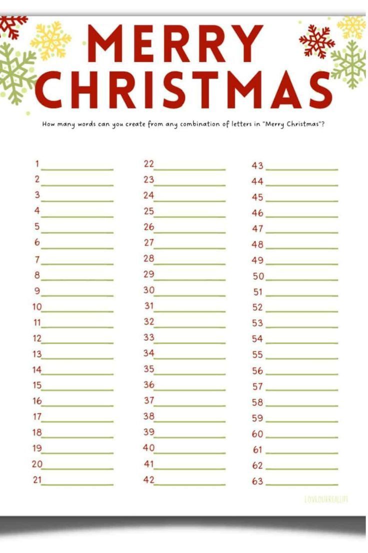 Free Printable: How Many Words Can You Make From Merry Christmas intended for Printable How Many Words Can You Make from Merry Christmas