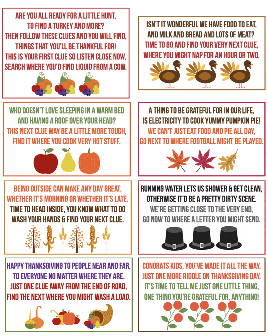 Free Printable Thanksgiving Scavenger Hunt For Kids intended for Thanksgiving Scavenger Hunt Printable