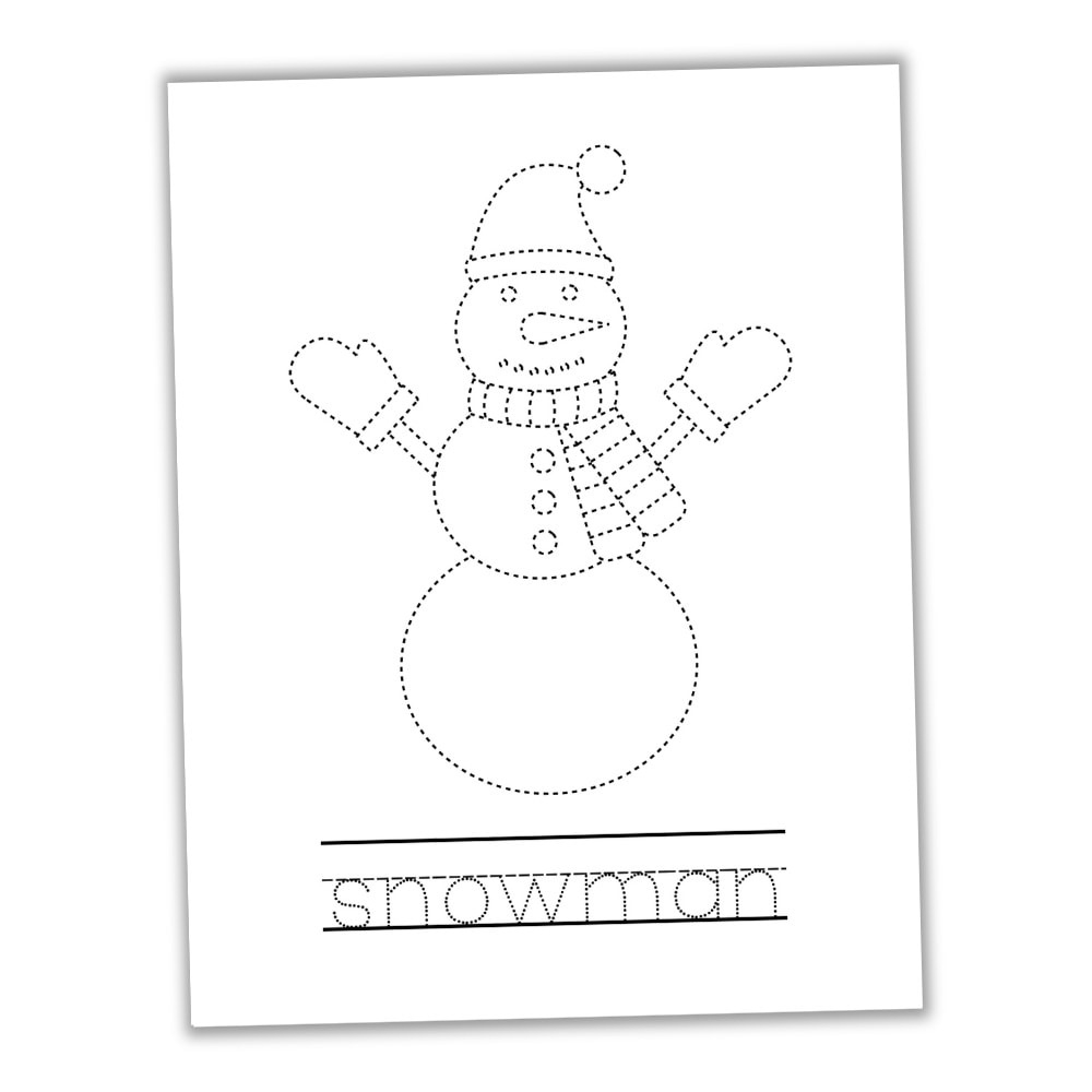 Free Printable Winter Tracing Worksheets For Preschoolers - The in Christmas Snowmen Tracing Worksheet Printable