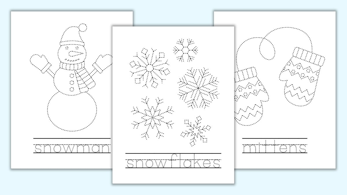 Free Printable Winter Tracing Worksheets For Preschoolers - The pertaining to Christmas Snowmen Tracing Worksheet Printable