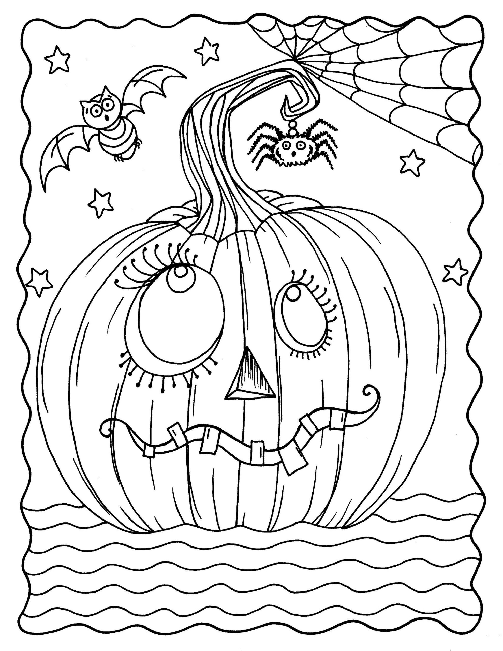 Goofy Pumpkin Coloring Page Digital Download, Instant Printable regarding Printable Halloween Blank Pumpkin Coloring Page