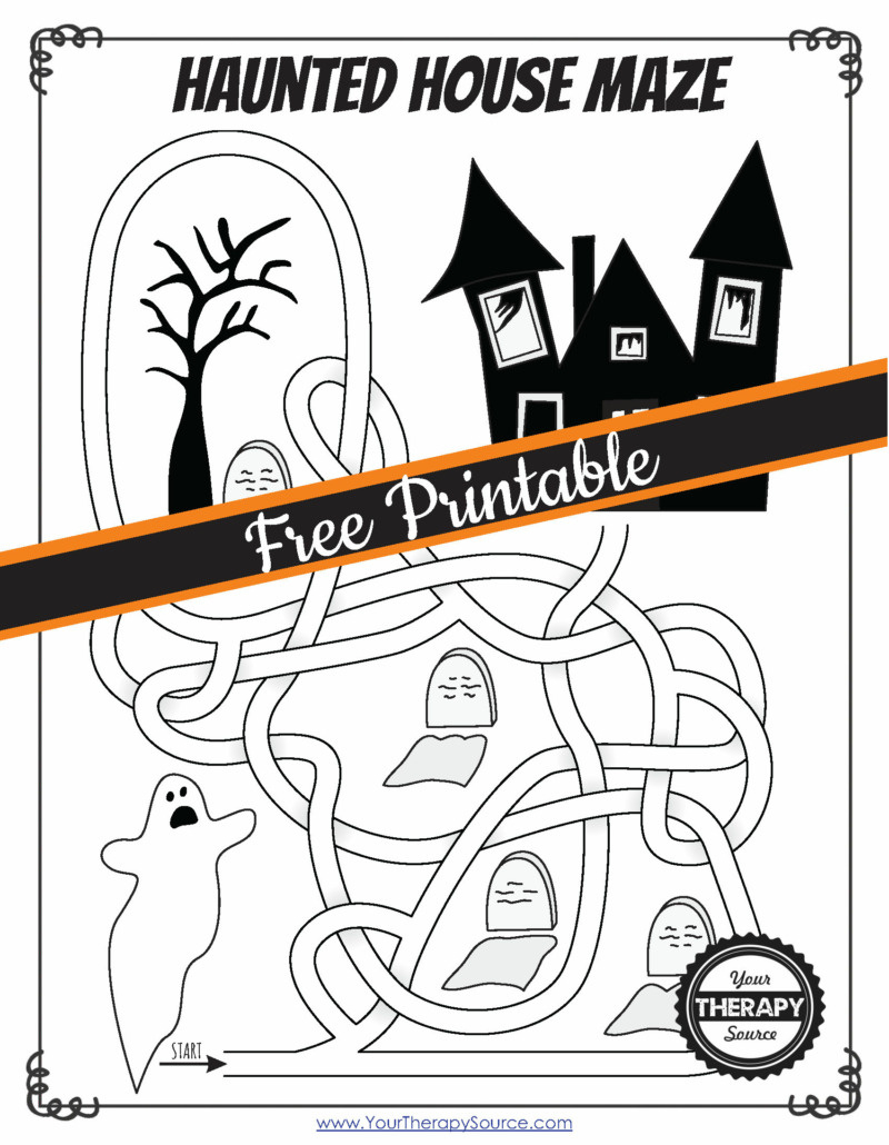 Halloween Maze Worksheet: Navigate The Spooky Fun! - Your Therapy regarding Halloween Haunted House Maze Printable