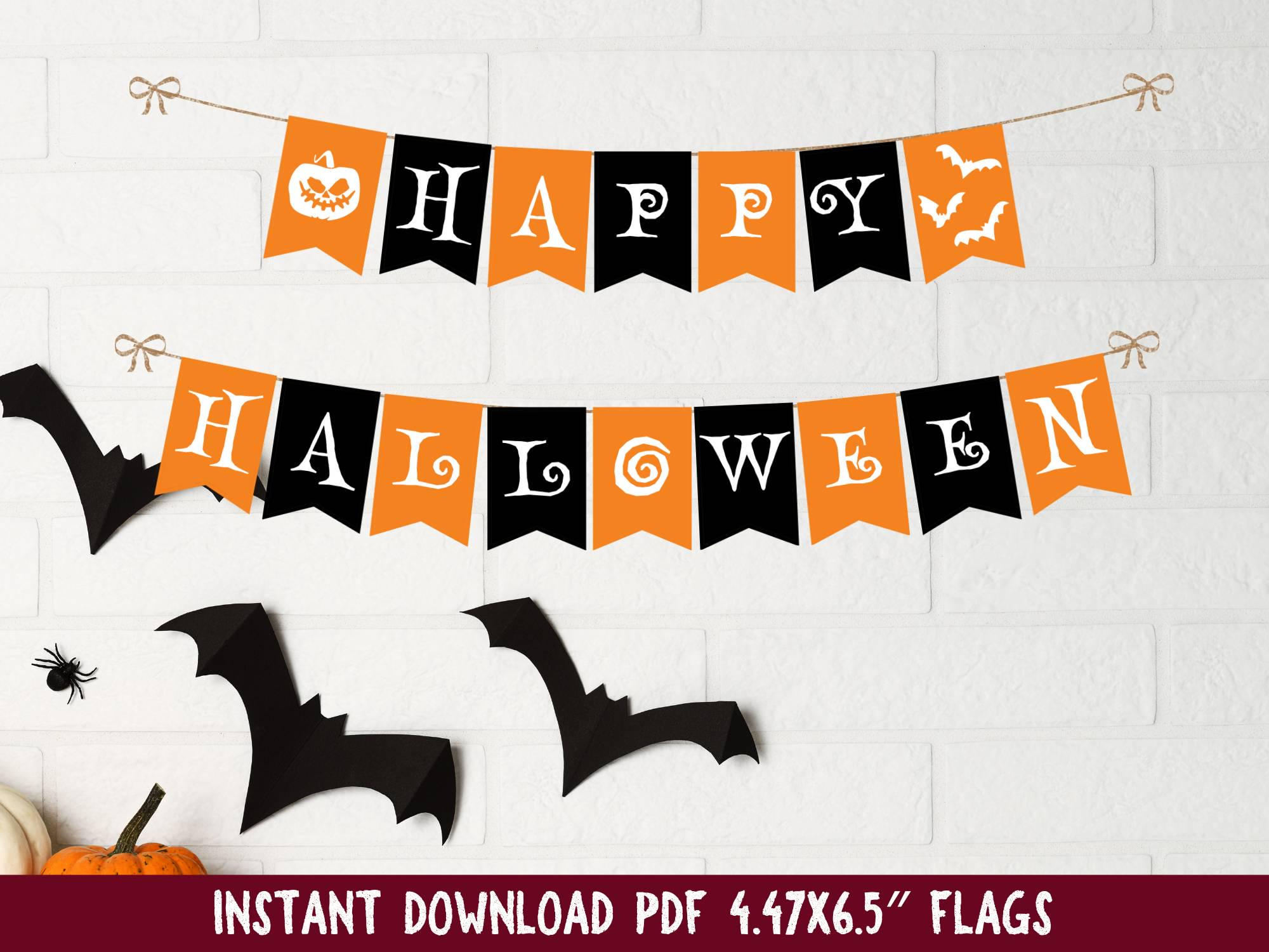 Happy Halloween Banner Printable - Etsy with regard to Printable Happy Halloween Banner
