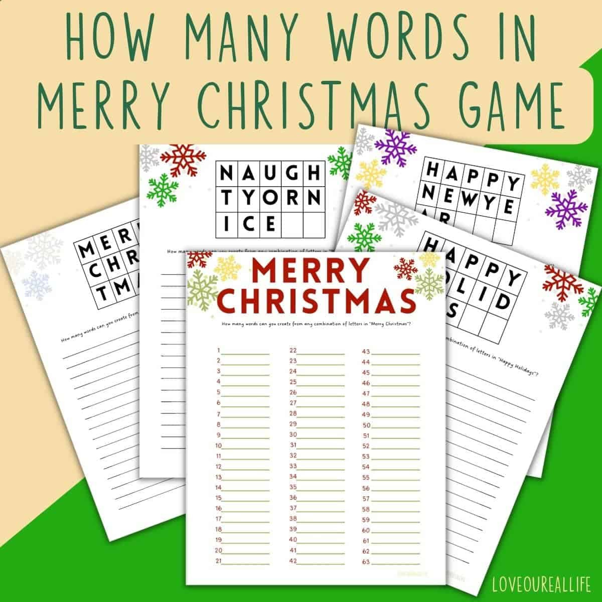 How Many Words Can You Make From Merry Christmas (Printable intended for How Many Words Can You Make from Merry Christmas Printable