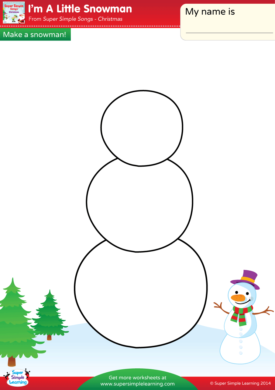 I&amp;#039;M A Little Snowman Worksheet - Make A Snowman! - Super Simple in Printable Christmas Snowmen Tracing Worksheet