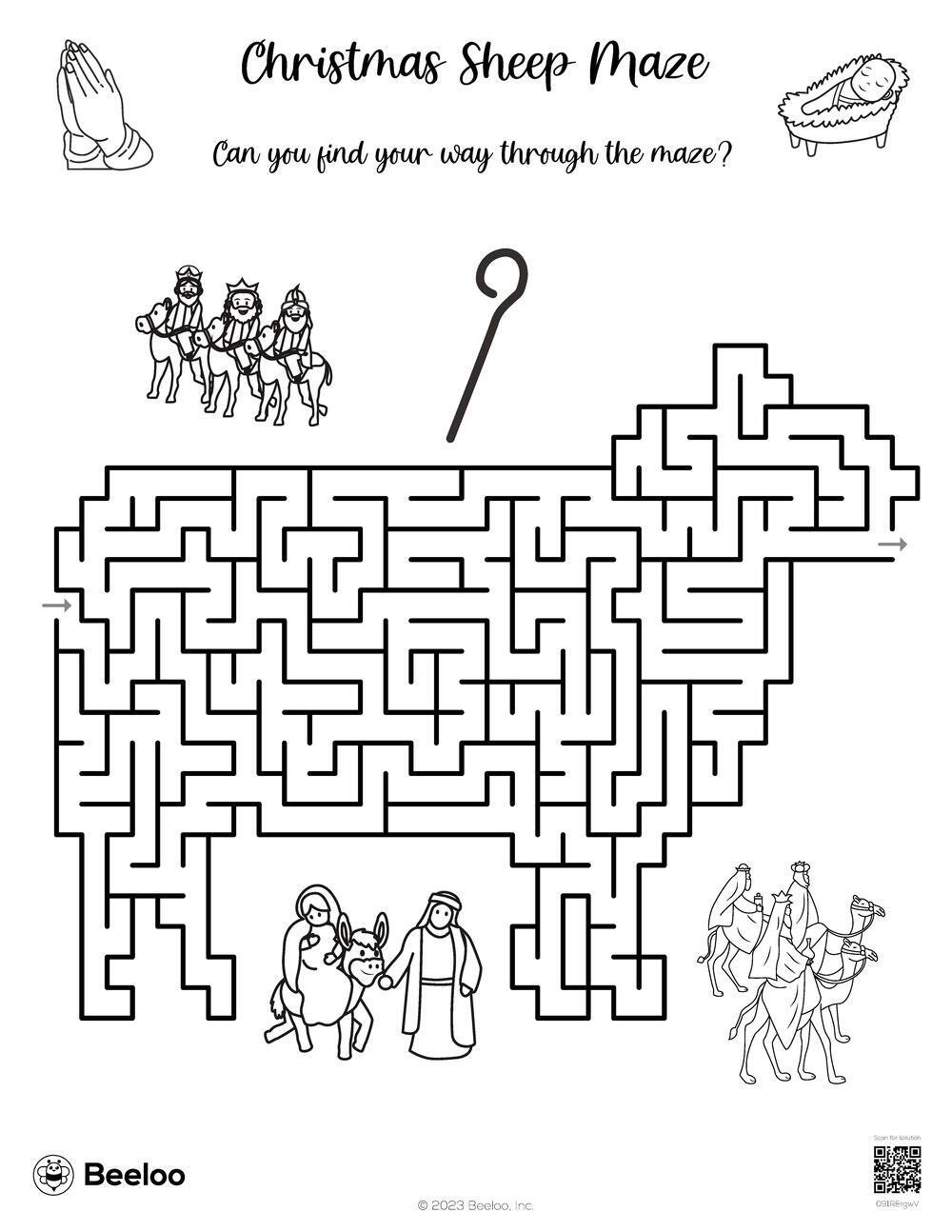 Nativity-Themed Mazes • Beeloo Printable Crafts And Activities For with Printable Christmas Maze