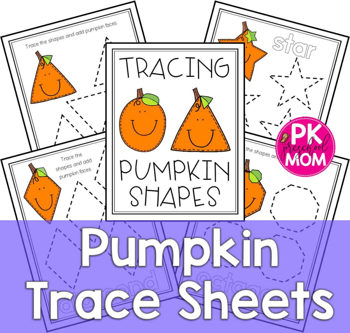 Pumpkin Shape Tracing - Preschool Mom in Pumpkin Tracing Worksheet Printable