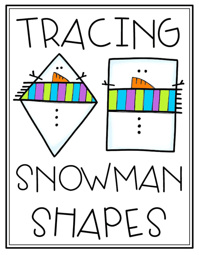 Tracing Snowman Shapes Activity - Preschool Mom for Printable Christmas Snowmen Tracing Worksheet