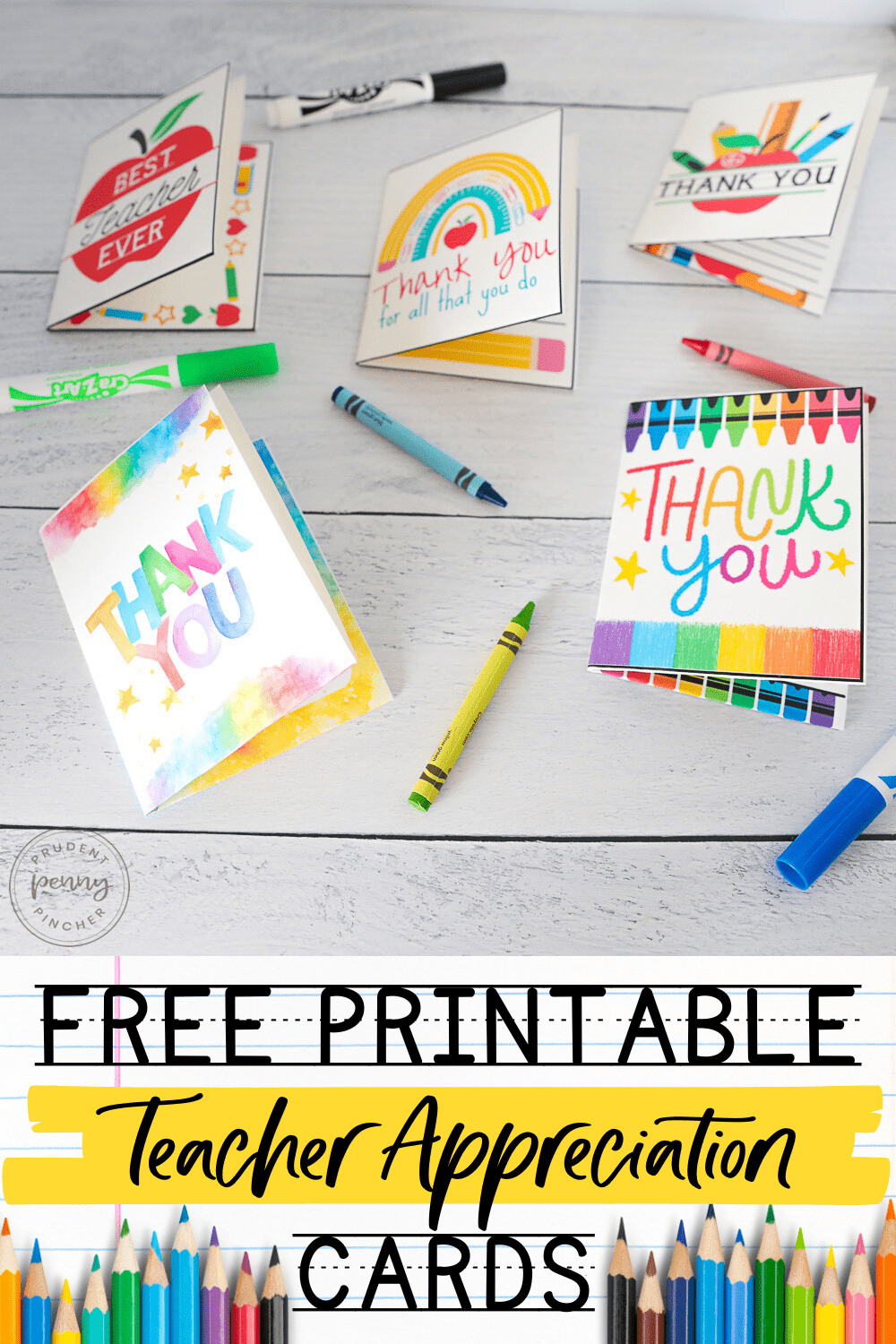 10 Free Teacher Appreciation Card Printables - Prudent Penny Pincher regarding Free Printable Thank You Cards For Teachers