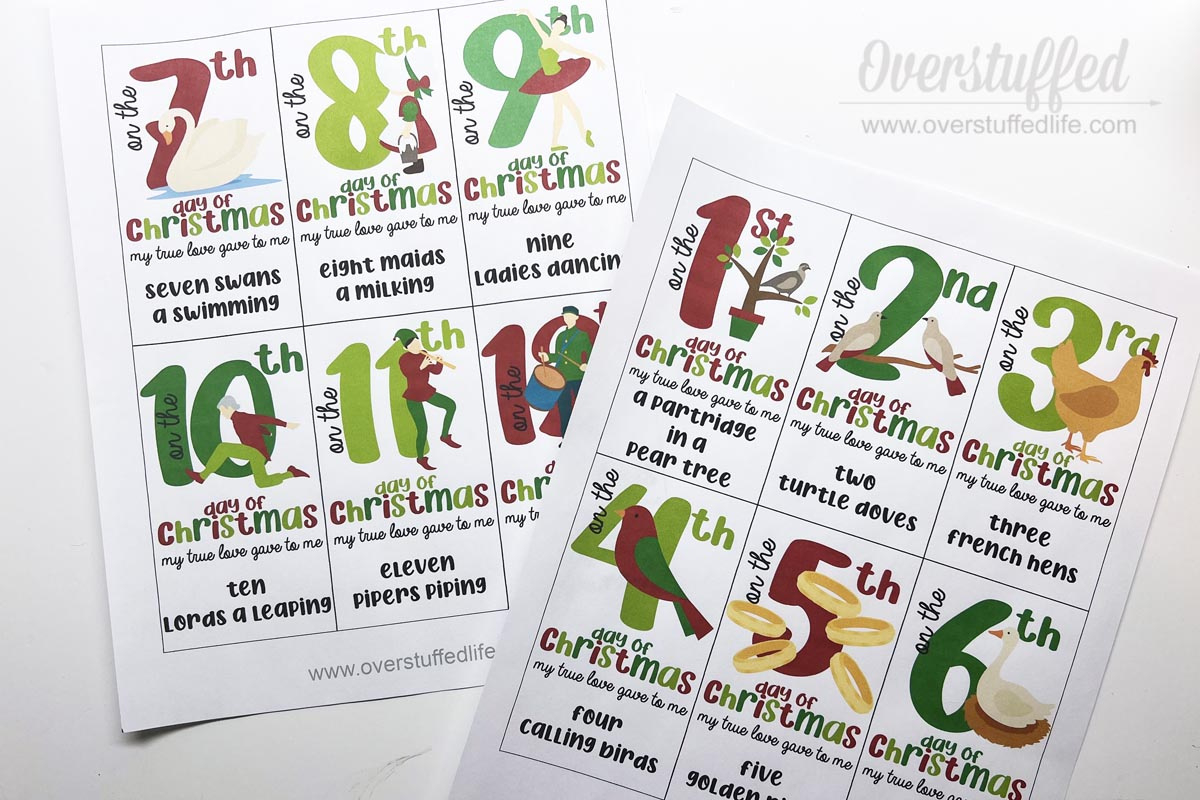 12 Days Of Christmas Gift Ideas + Free Printable Tags in 12 Days Of Christmas Gift Tags Free Printable