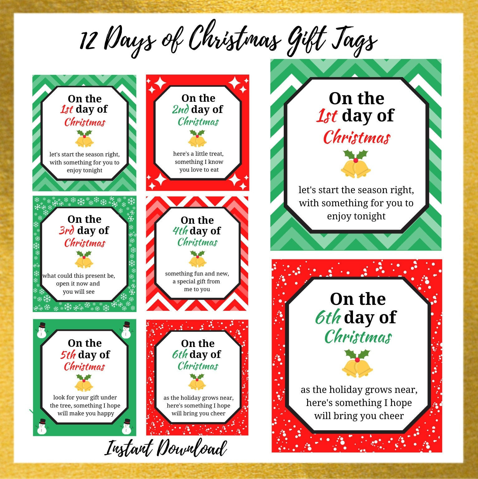 12 Days Of Christmas Gift Tags | 12 Days Of Christmas Printable within Printable 12 Days of Christmas Tags